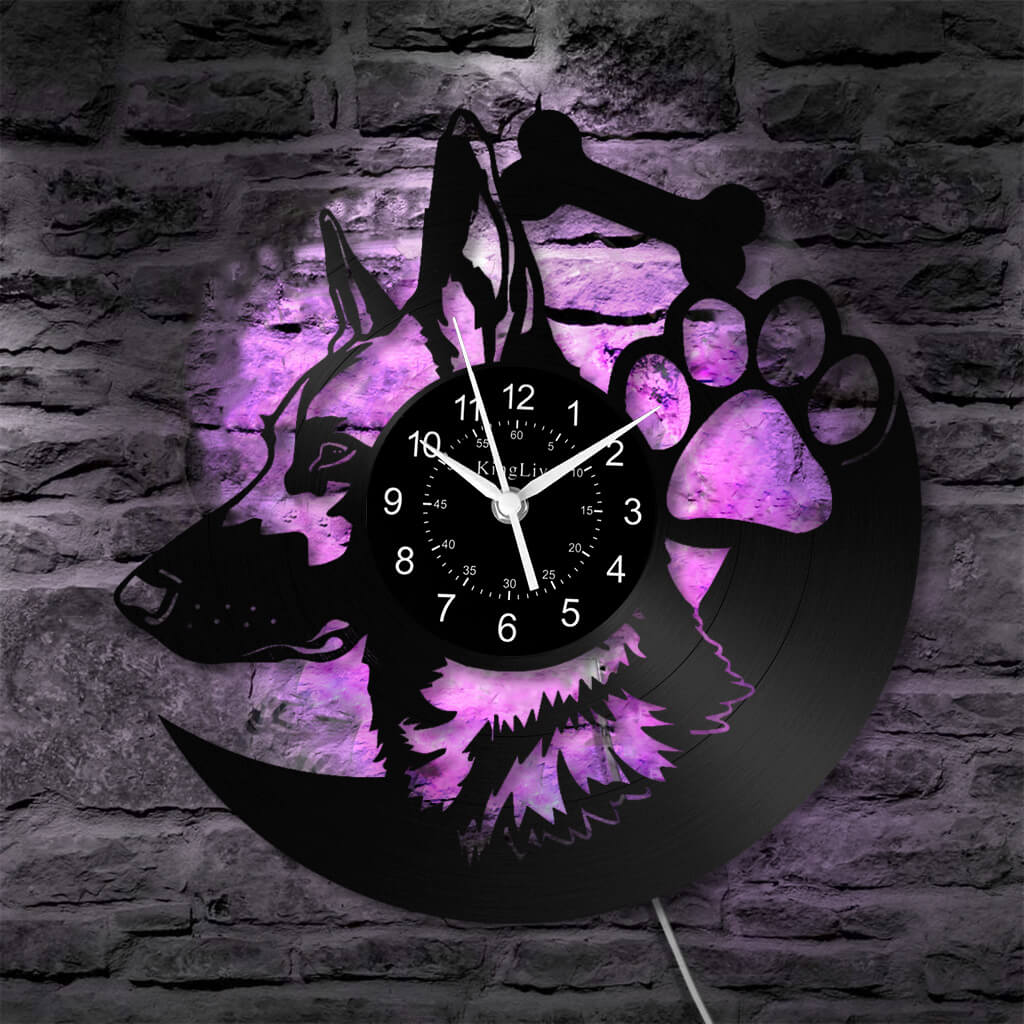 LED Vinyl Wall Clock | German Shepherd Dog | 12'' | 0159WPB
