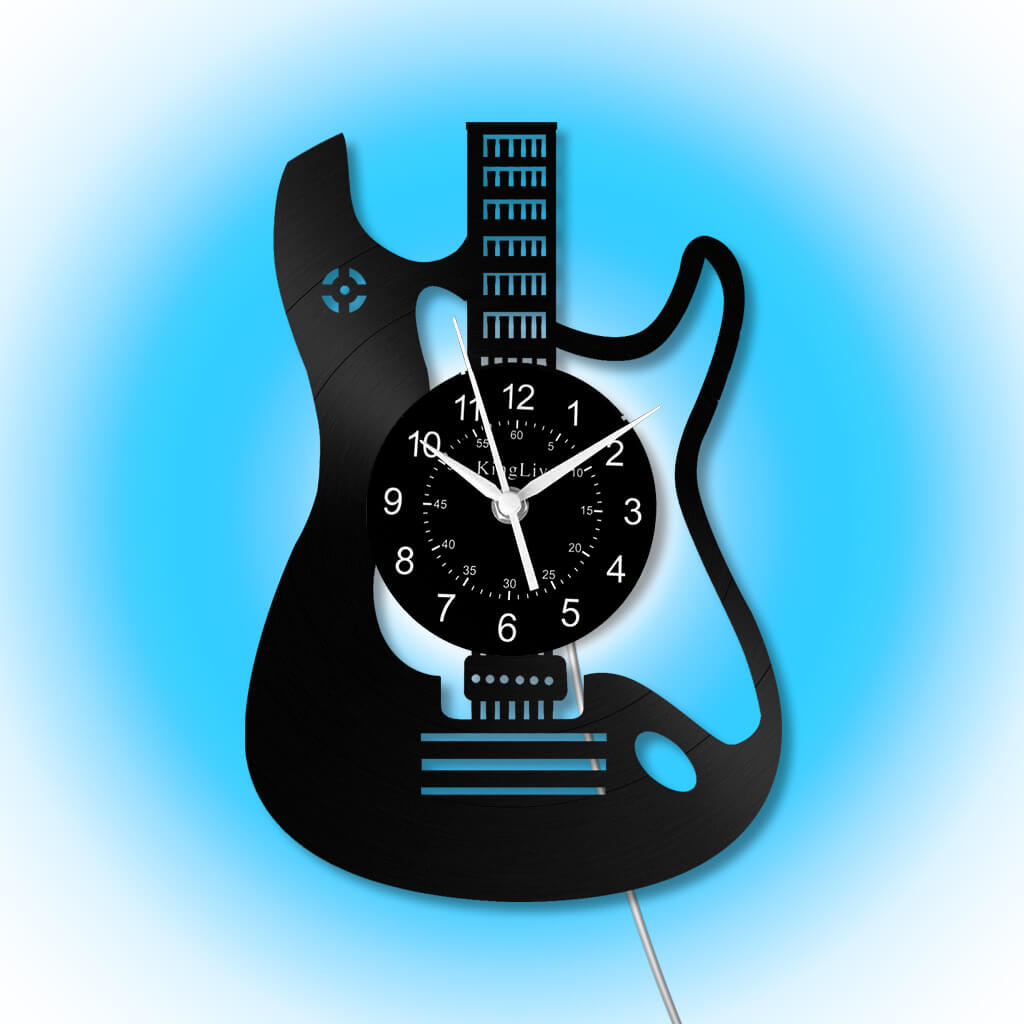 LED Vinyl Wall Clock | Guitar Custom | 12'' | 0264WPB