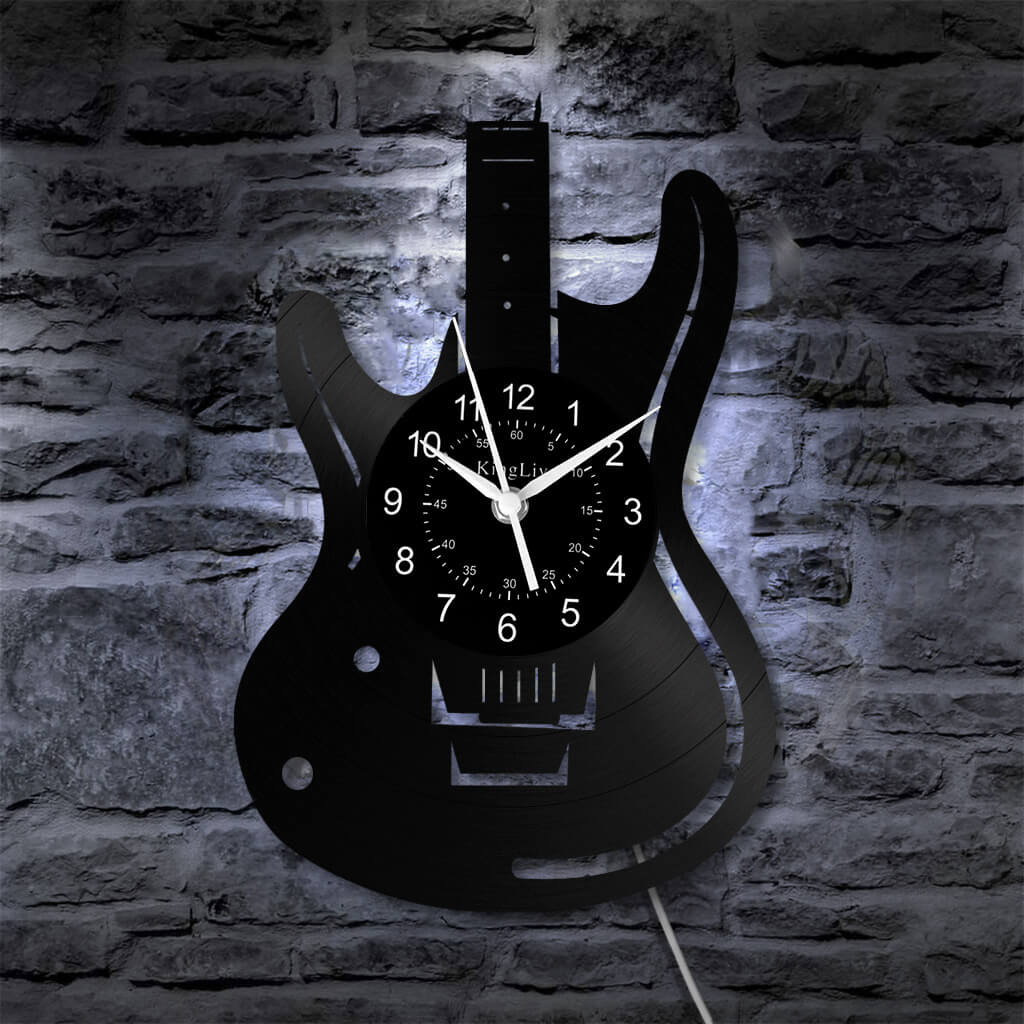 LED Vinyl Wall Clock | Guitar Custom | 12'' | 0264WPB