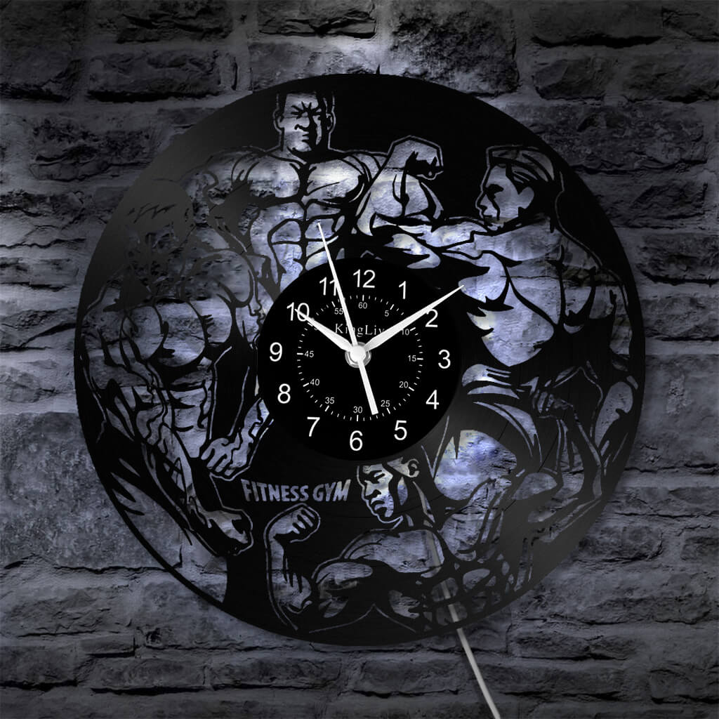 LED Vinyl Wall Clock | Gym | 12'' | 0292WPB