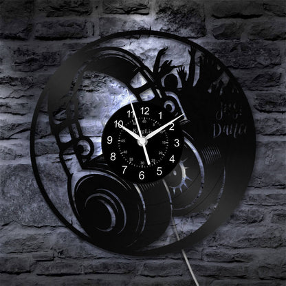 LED Vinyl Wall Clock | Headphone | 12'' | 0226WPB