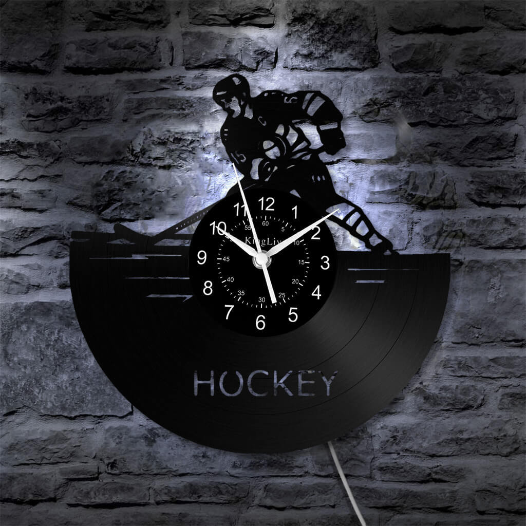 LED Vinyl Wall Clock | Hockey | 12'' | 0125WPB