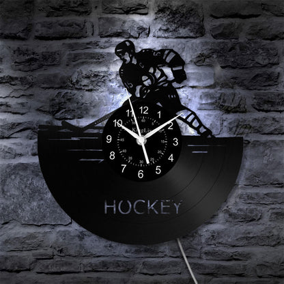 LED Vinyl Wall Clock | Hockey | 12'' | 0125WPB