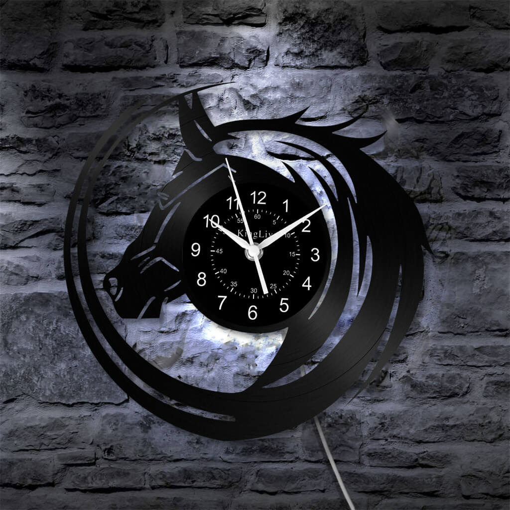 LED Vinyl Wall Clock | Horse | 0114WPBN