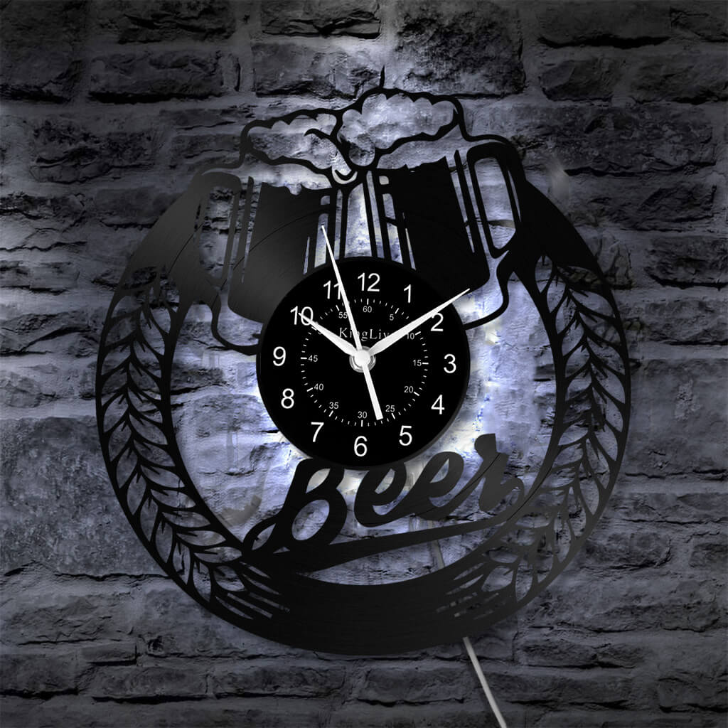 LED Vinyl Wall Clock | Beer | 12'' | 0238WPB