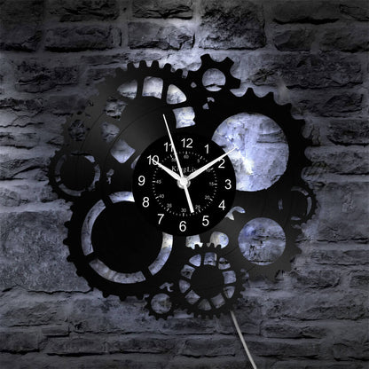 LED Vinyl Wall Clock | Steampunk | 12'' | 0022WPB