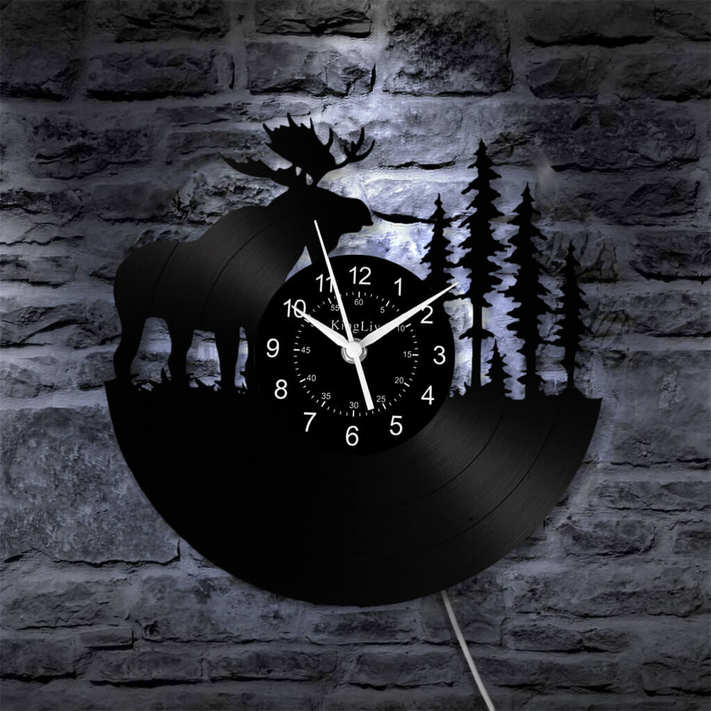 LED Vinyl Wall Clock | Moose Deer