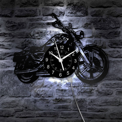 LED Vinyl Wall Clock | Motorcycle | 12'' | 0132WPB