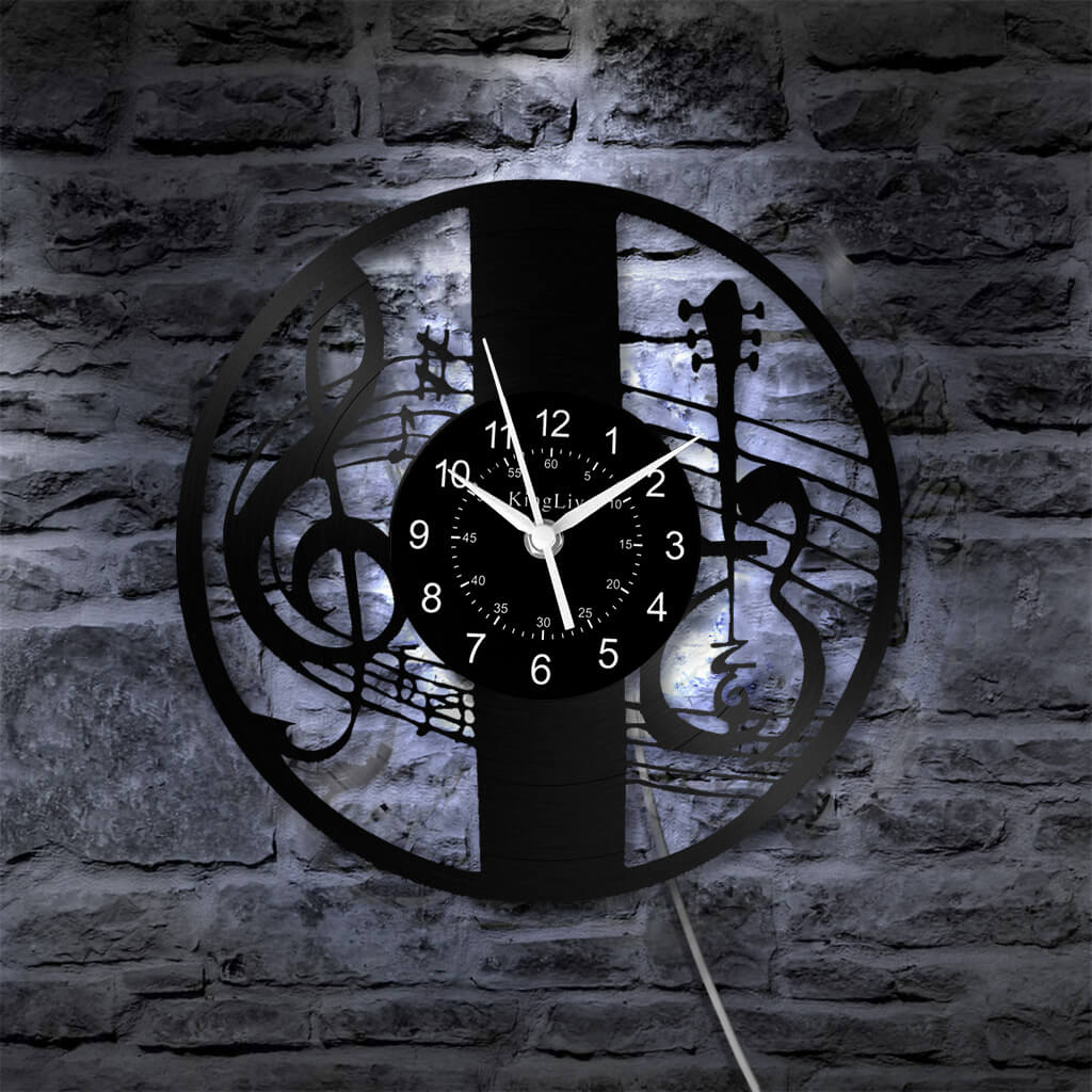 LED Vinyl Wall Clock | Violin Music | 12'' | 0291WPB