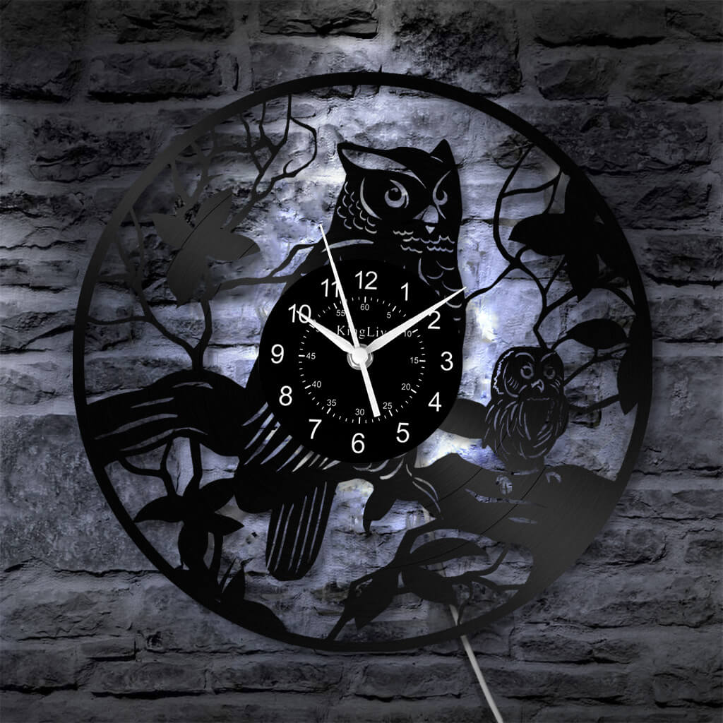 LED Vinyl Wall Clock | Owl | 12'' | 0304WPB