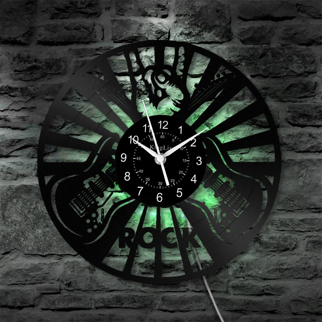 LED Vinyl Wall Clock | Guitar Music | 12''