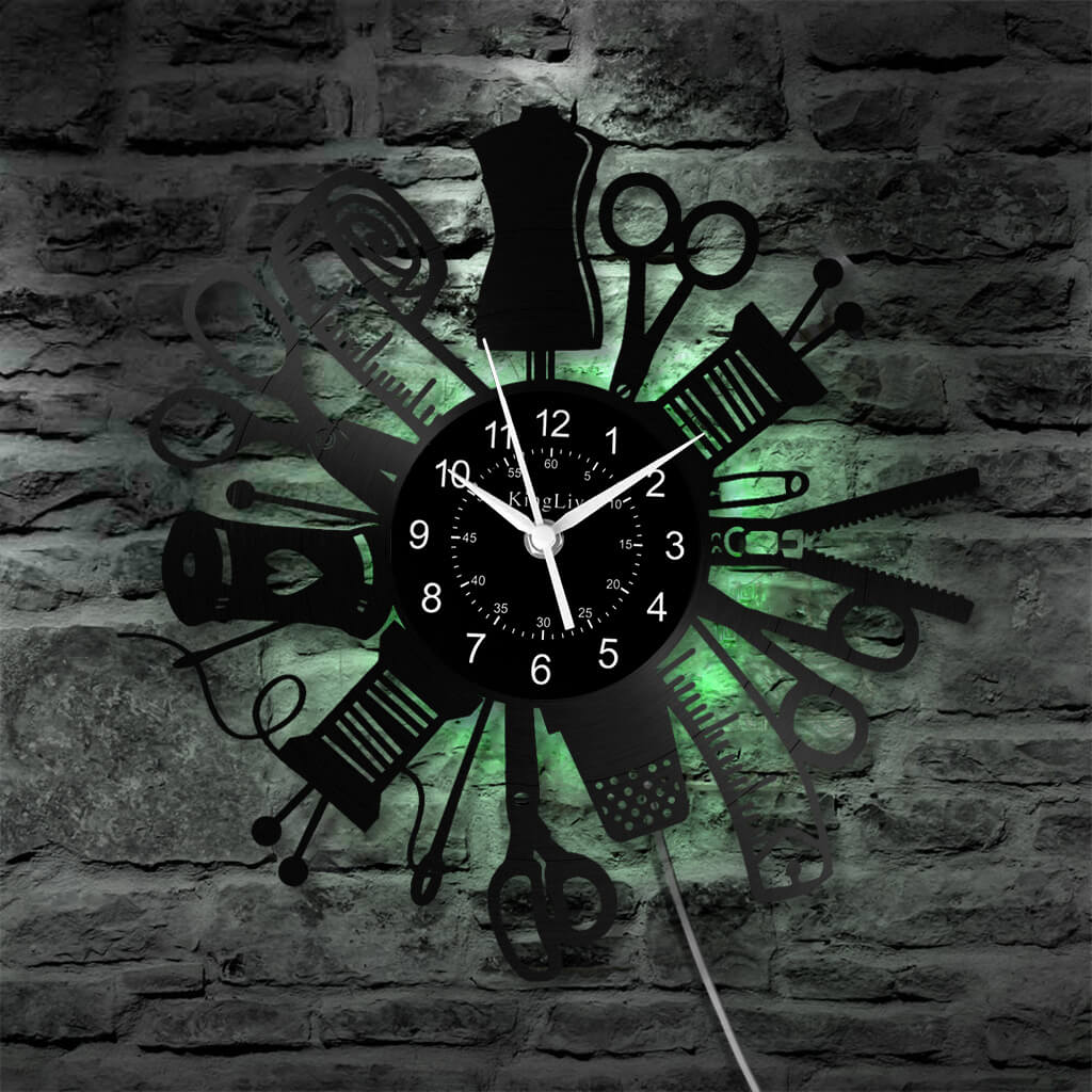 LED Vinyl Wall Clock | Sewing | 12'' | 0211WPB