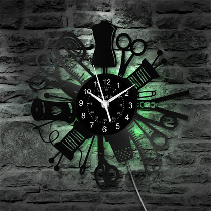 LED Vinyl Wall Clock | Sewing | 12'' | 0211WPB