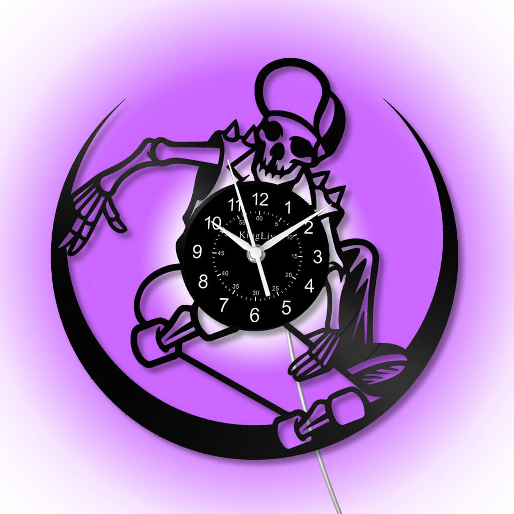 LED Vinyl Wall Clock | Skateboarding | 12'' | 0301WPB