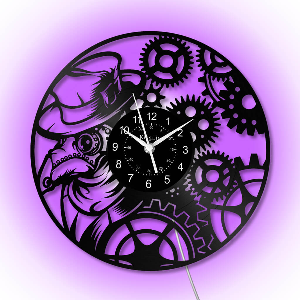LED Vinyl Wall Clock | Steampunk | 12'' | 0303WPB