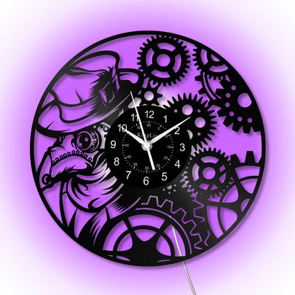 LED Vinyl Wall Clock | Steampunk | 12'' | 0303WPB