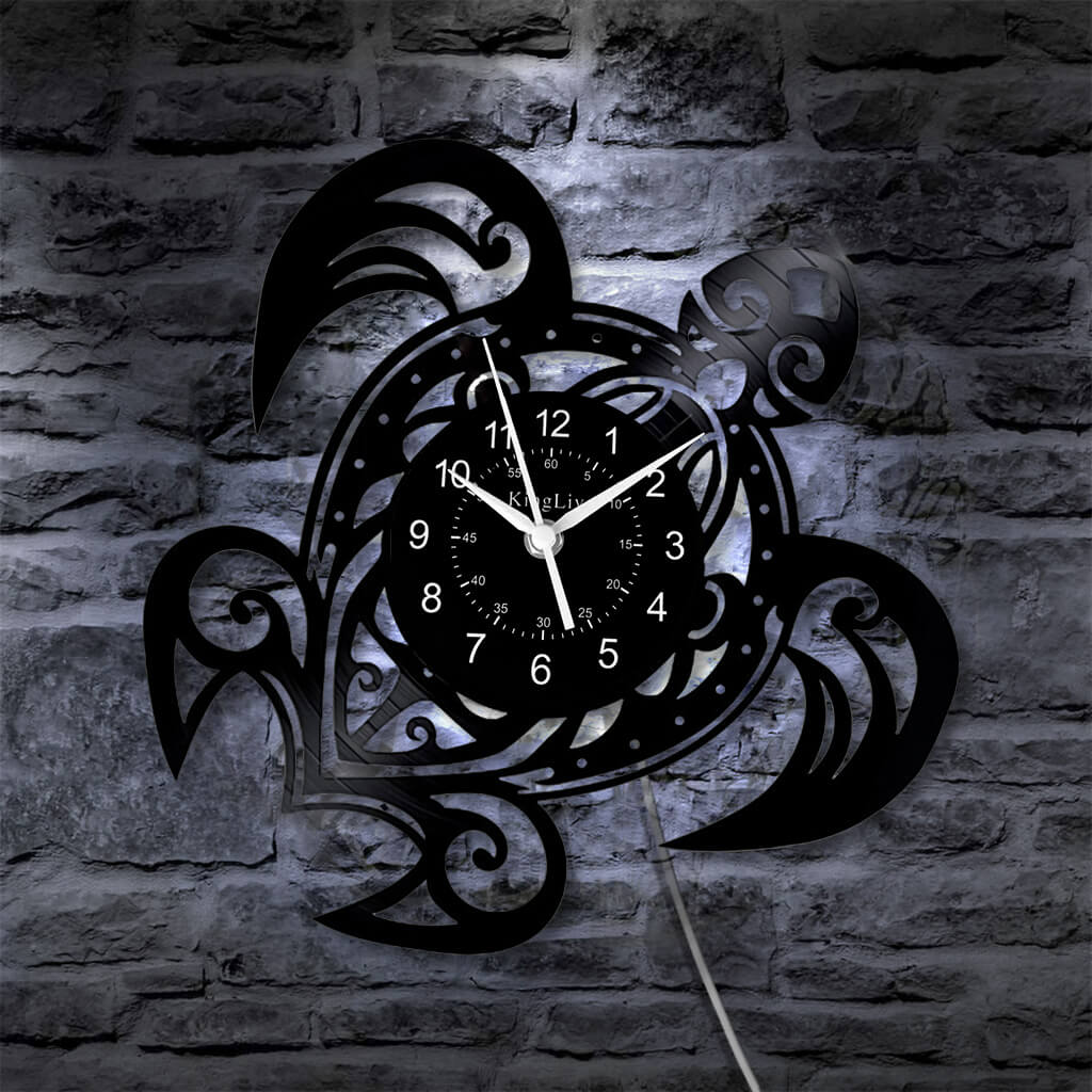 LED Vinyl Wall Clock | Turtle | 0112WPB