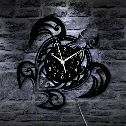 LED Vinyl Wall Clock | Turtle | 0112WPB