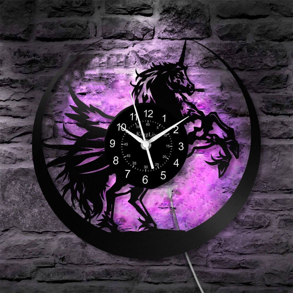LED Vinyl Wall Clock | Unicorn | 12'' | 0306WPB