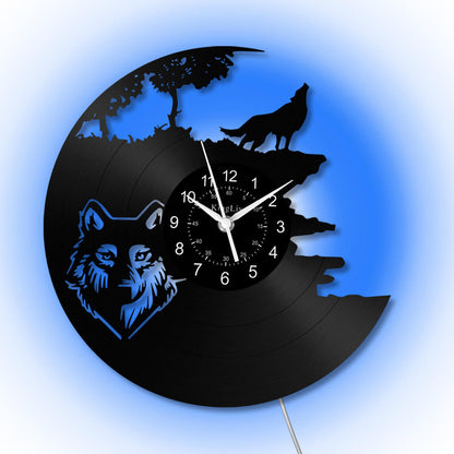 LED Vinyl Wall Clock | Wolf