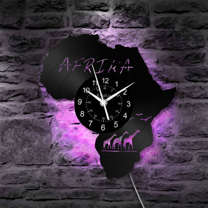 LED Vinyl Wall Clock | Africa Map | 12'' | 0293WPB