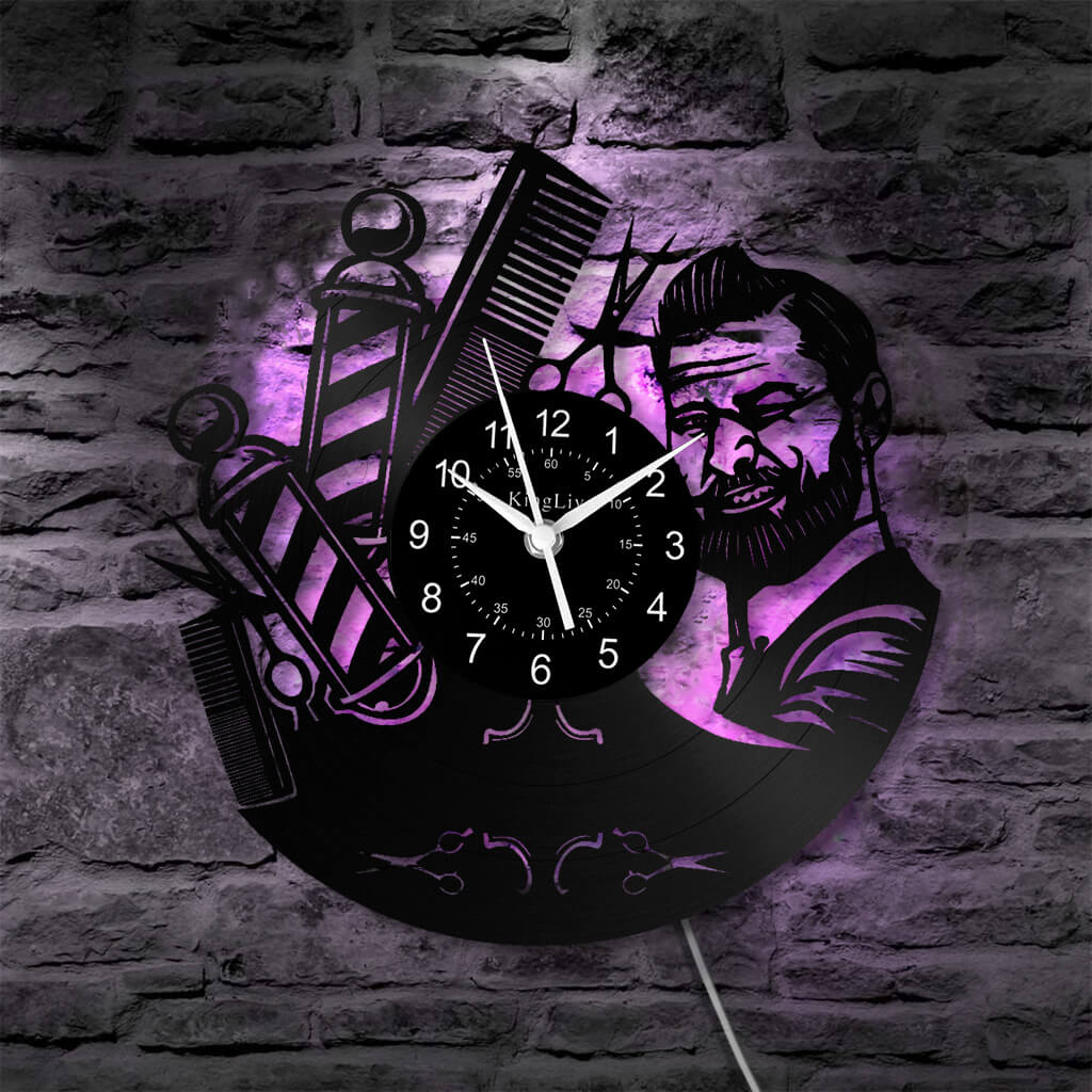 LED Vinyl Wall Clock | Nail Salon | Barber Shop | 12''