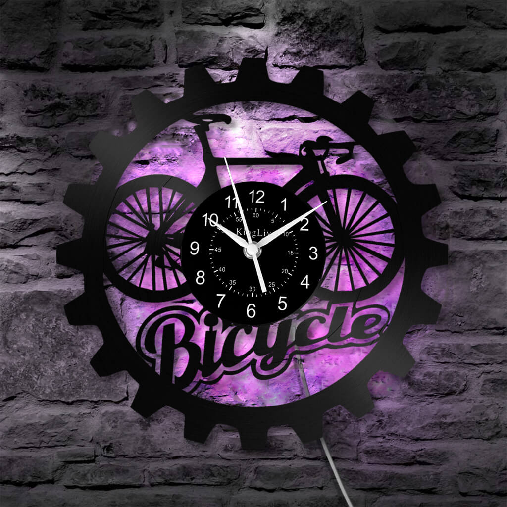 LED Vinyl Wall Clock | Bicycle | 12'' | 0258WPB