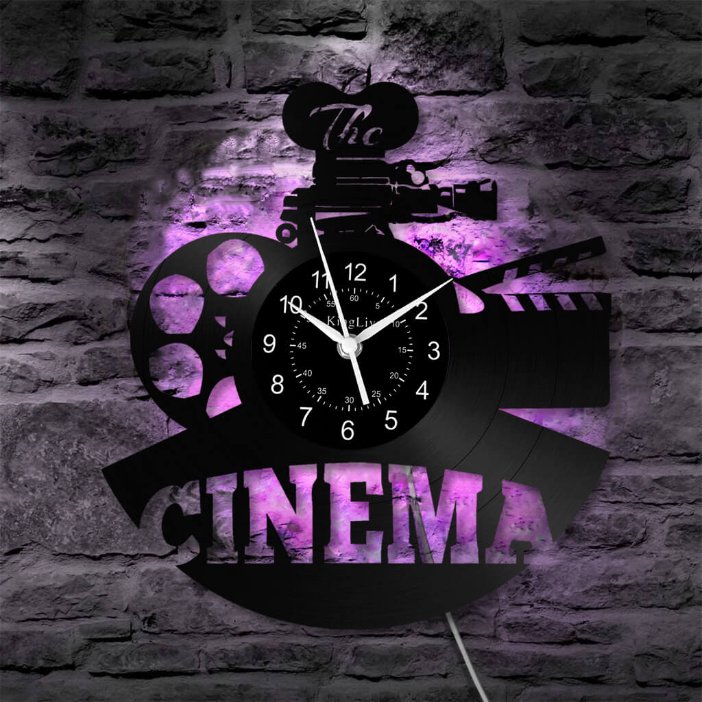LED Vinyl Wall Clock | Cinema | 12'' | 0237WPB