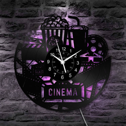 LED Vinyl Wall Clock | Cinema | 12'' | 0107WPB