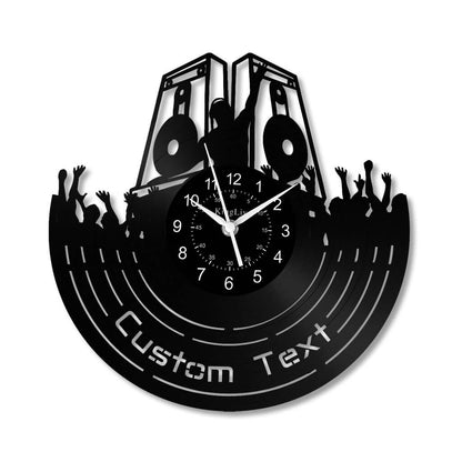 LED Vinyl Wall Clock | Custom DJ Name | 12''