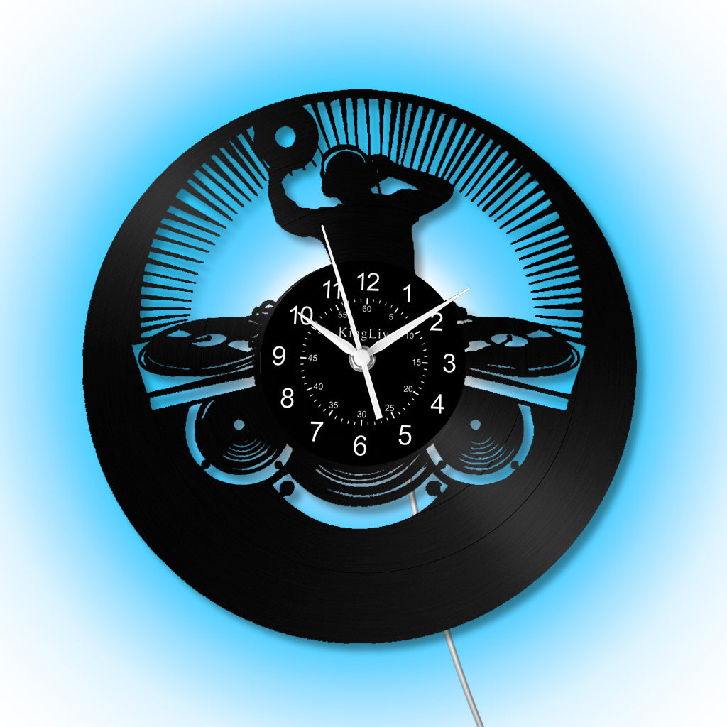 LED Vinyl Wall Clock | Custom DJ Name | 12''
