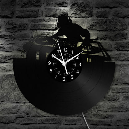 LED Vinyl Wall Clock | Custom DJ Name | 12''