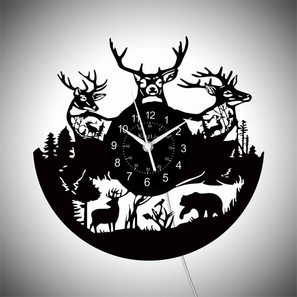 LED Vinyl Wall Clock | Moose Deer