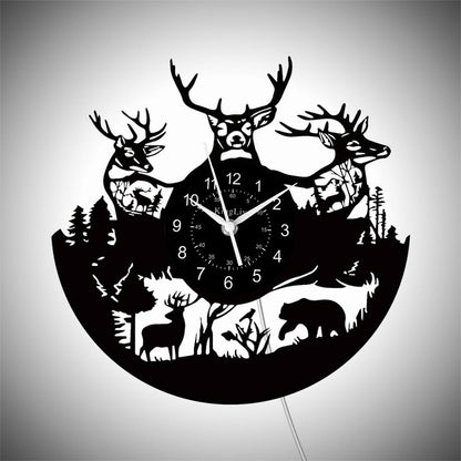 LED Vinyl Wall Clock | Moose Deer