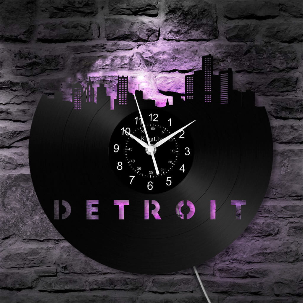 LED Vinyl Wall Clock | Detroit | 12'' | 0286WPB