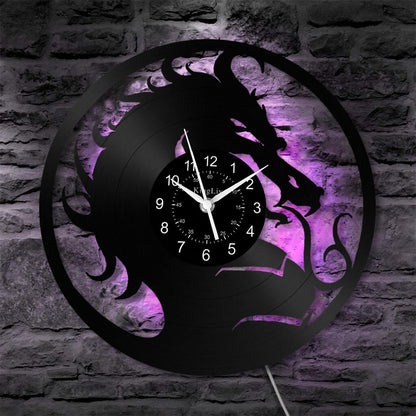 LED Vinyl Wall Clock | Dragon | 12''