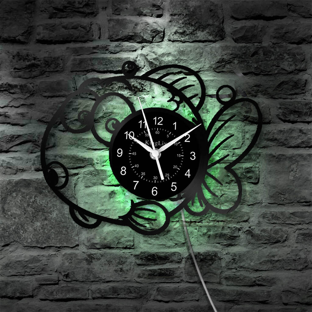 LED Vinyl Wall Clock | Fish | 12'' | 0190WPB