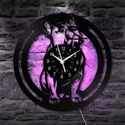 LED Vinyl Wall Clock | French Bulldog | 12'' | 0239WPB