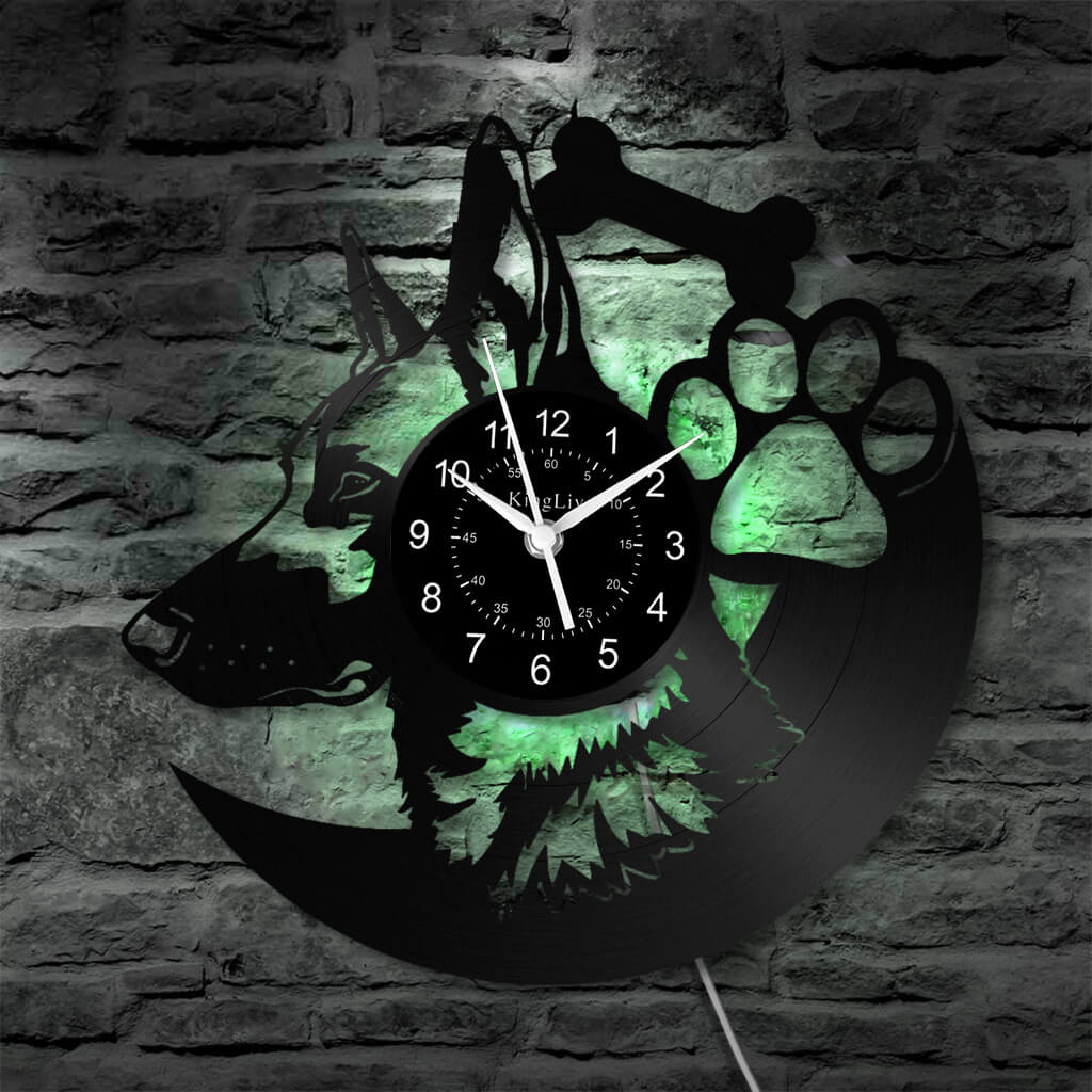 LED Vinyl Wall Clock | German Shepherd Dog | 12'' | 0159WPB