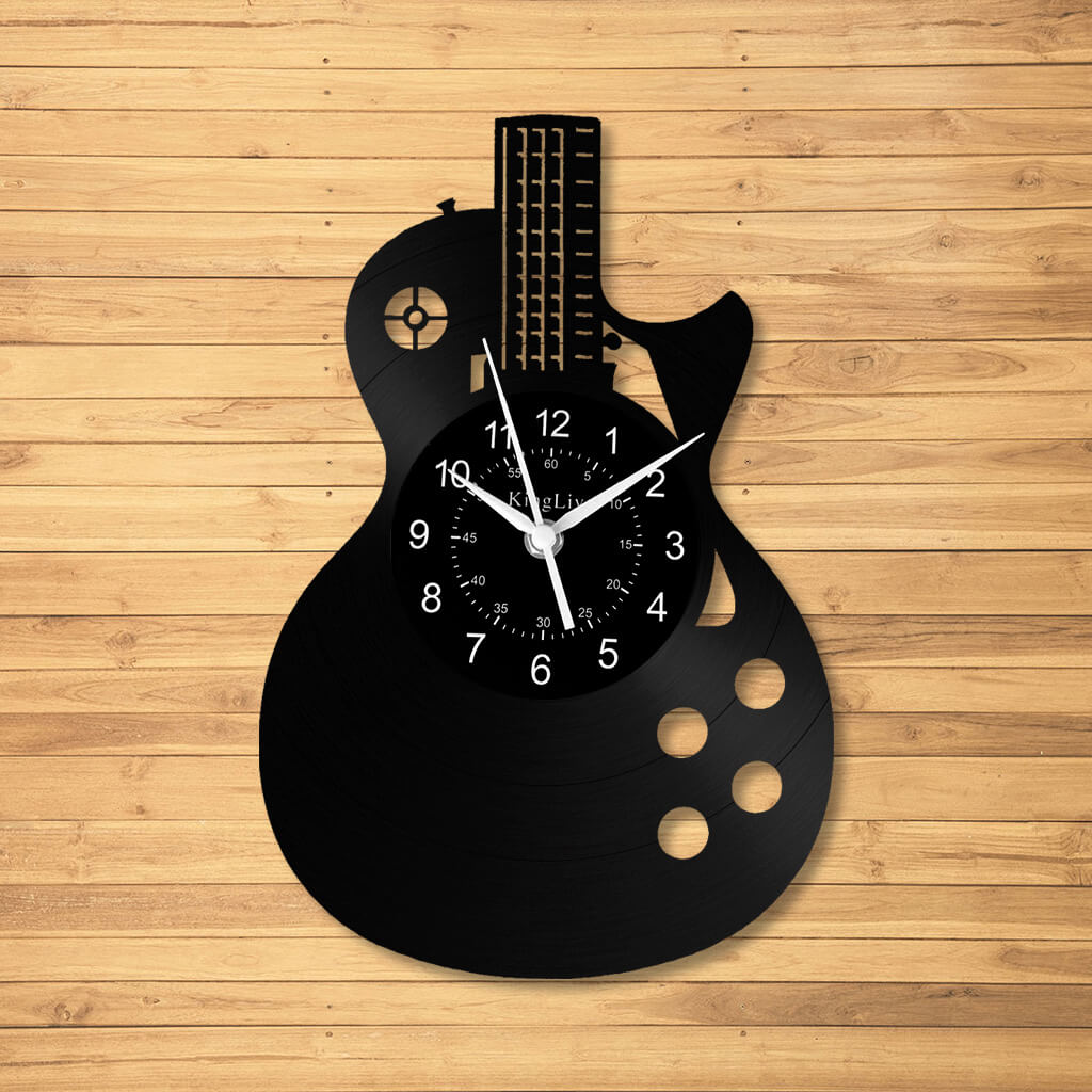 LED Vinyl Wall Clock | Guitar Music | 12''