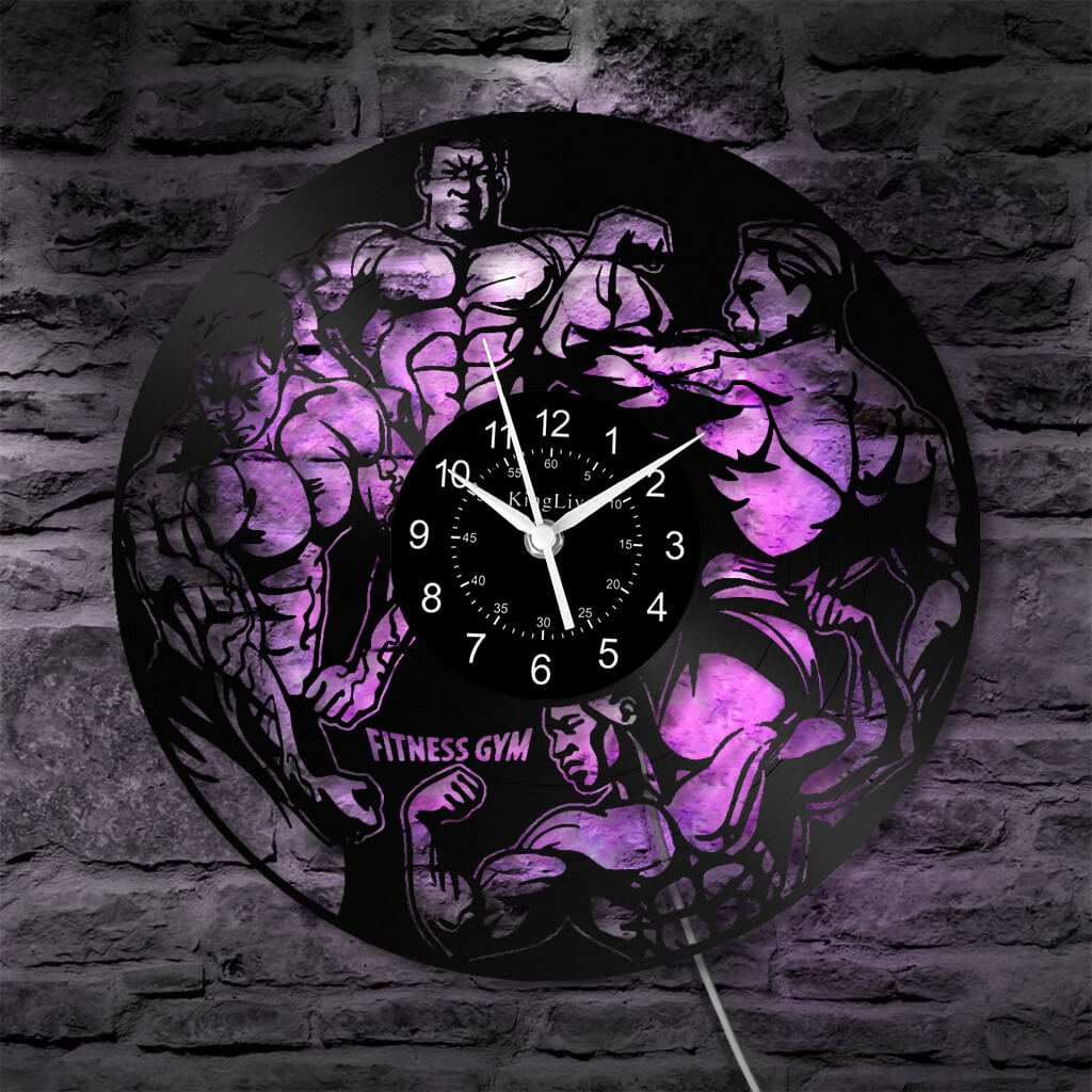 LED Vinyl Wall Clock | Gym | 12'' | 0292WPB
