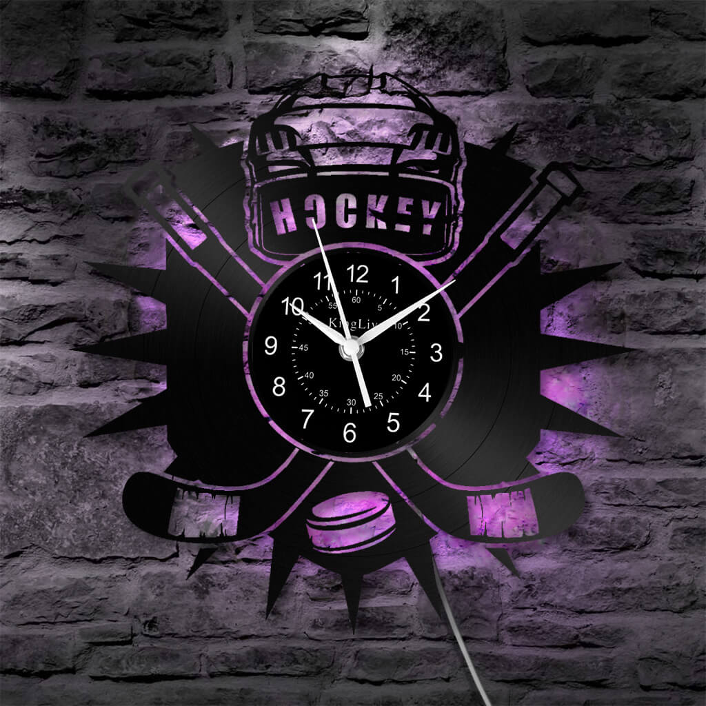 LED Vinyl Wall Clock | Hockey | 12''