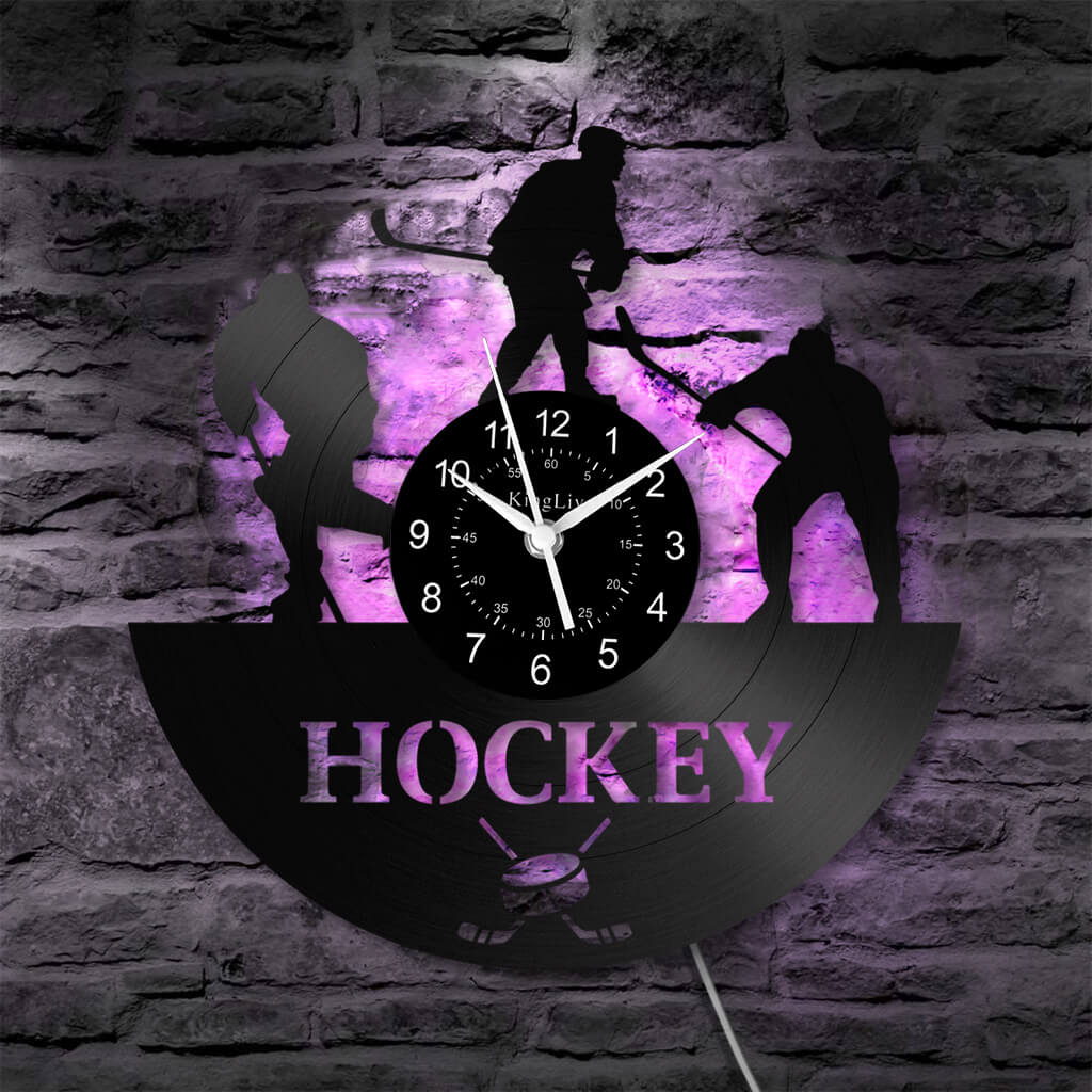 LED Vinyl Wall Clock | Hockey | 12''