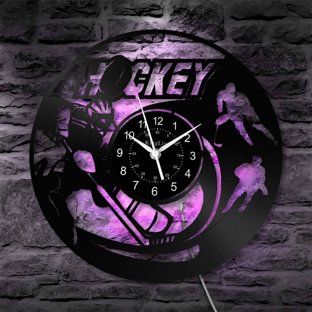 LED Vinyl Wall Clock | Hockey | 12''