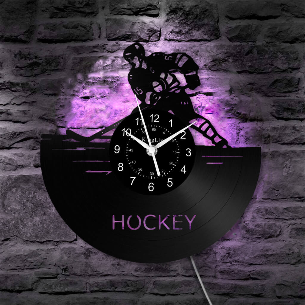 LED Vinyl Wall Clock | Hockey | 12''