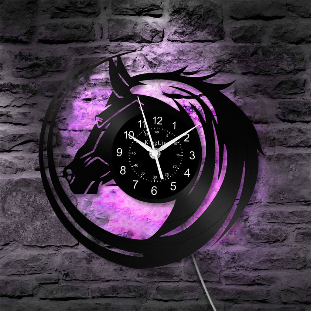 LED Vinyl Wall Clock | Horse | 0114WPBN