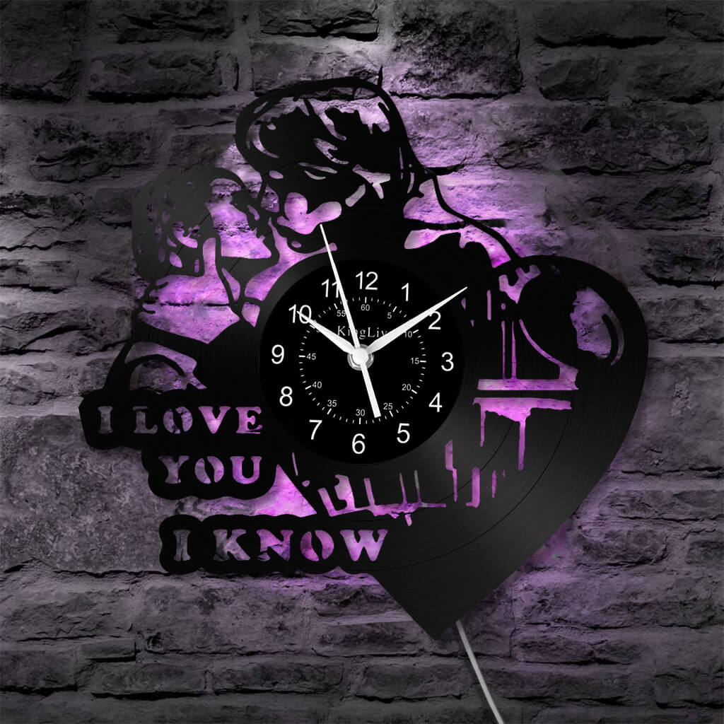 LED Vinyl Wall Clock | I Love You | 12'' | 0218WPB