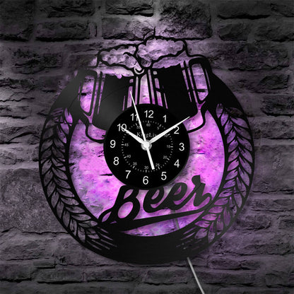LED Vinyl Wall Clock | Beer | 12'' | 0238WPB