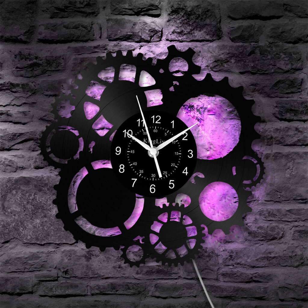 LED Vinyl Wall Clock | Steampunk | 12'' | 0022WPB