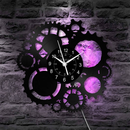 LED Vinyl Wall Clock | Steampunk | 12'' | 0022WPB